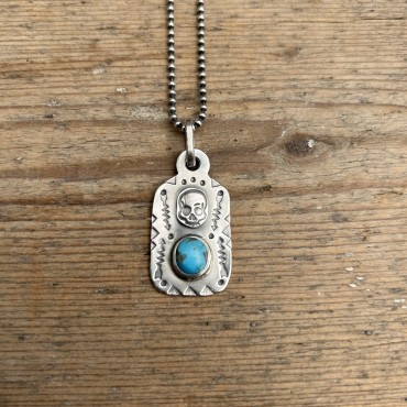 Dog tag with Kingman turquoise